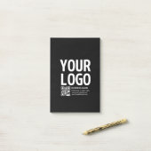 Post-it® Votre logo avec code QR et texte modifiables (Sur un bureau)