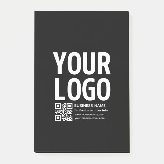 Post-it® Votre logo avec code QR et texte modifiables (Devant)