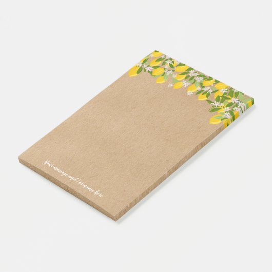 Post-it® Votre message Citron vert rustique (Incliné)