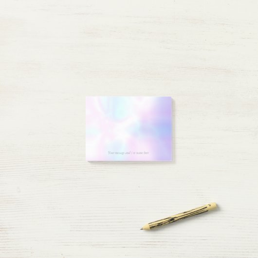 Post-it® Votre message Iridescente simple et moderne (Sur un bureau)
