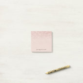 Post-it® Votre Message Rose Pailleté Or (Sur un bureau)