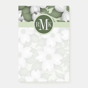 Post-it® Votre monogramme Fleurs d'arbre de bois de chien