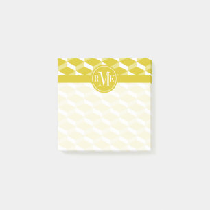 Post-it® Votre monogramme Motif géométrique d'or