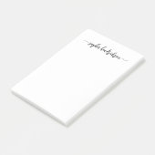 Post-it® Votre nom dans un script moderne | Noir et blanc (Incliné)