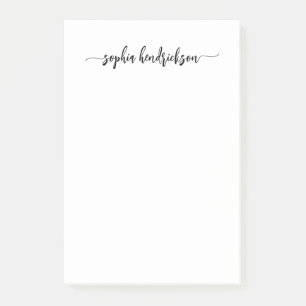 Post-it® Votre nom dans un script moderne Noir et blanc