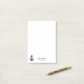 Post-it® Votre nom de bateau Ancre Bleue (Sur un bureau)