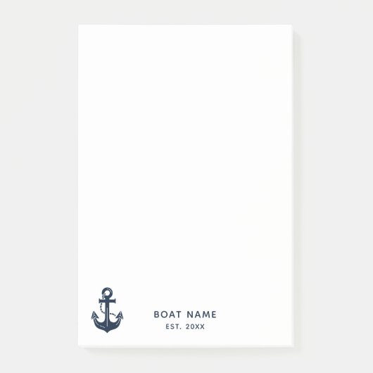 Post-it® Votre nom de bateau Ancre Bleue (Devant)