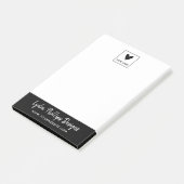 Post-it® Votre nom de logo carré Brush Script Petite entrep (Incliné)