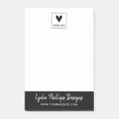 Post-it® Votre nom de logo carré Brush Script Petite entrep (Devant)