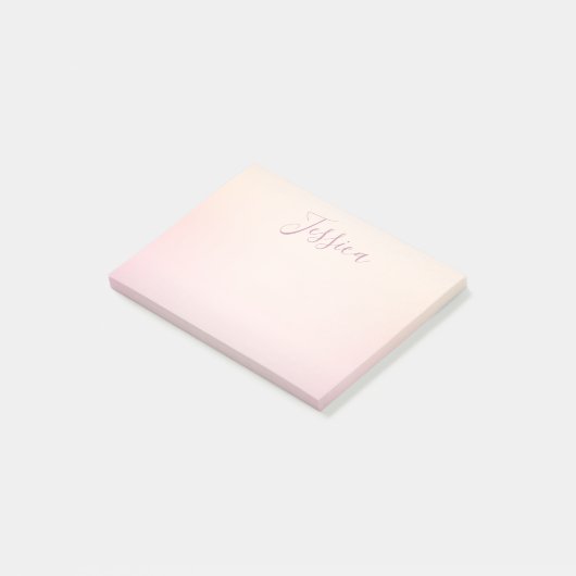 Post-it® Votre nom | Elegant Script Soft Ombre (Incliné)