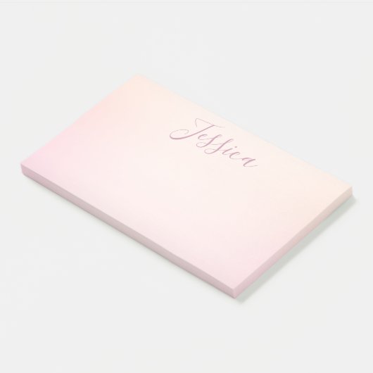 Post-it® Votre nom | Elegant Script Soft Ombre (Incliné)