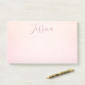 Post-it® Votre nom | Elegant Script Soft Ombre (Sur un bureau)