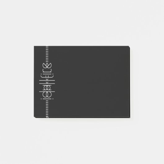 Post-it® Votre nom en tant que glyphes Aliens Unique Noir (Devant)