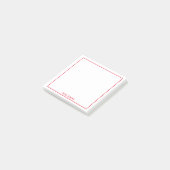 Post-it® Votre nom Entreprise Minimaliste Rouge Blanc (Incliné)