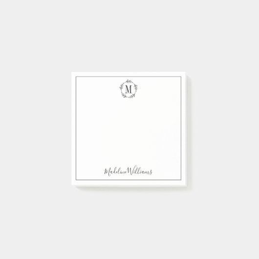 Post-it® Votre nom et couronne de monogramme (Devant)