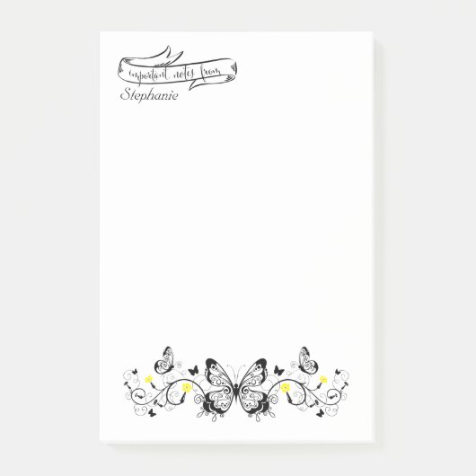 Post-it® VOTRE NOM | notes importantes de - Lacy Butterfly (Devant)