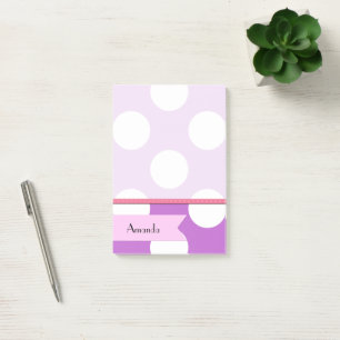 Post-it® Votre nom - Pois, Motif pointu - violet