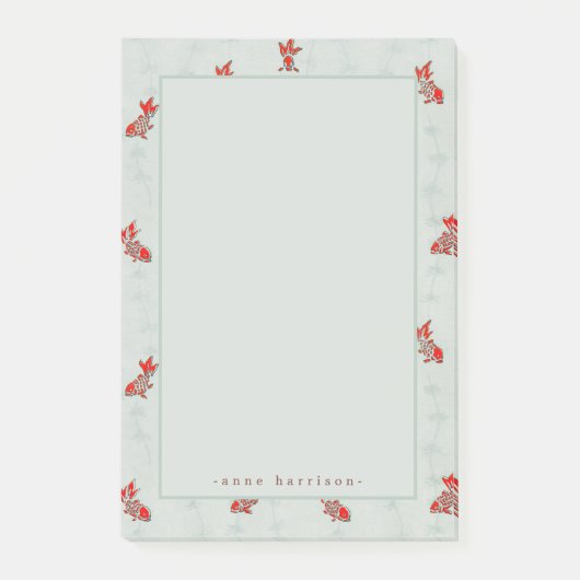 Post-it® Votre nom Poisson rouge japonais Koi (Devant)