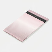 Post-it® Votre nom | Rose pâle ombré & Rayures blanches (Incliné)