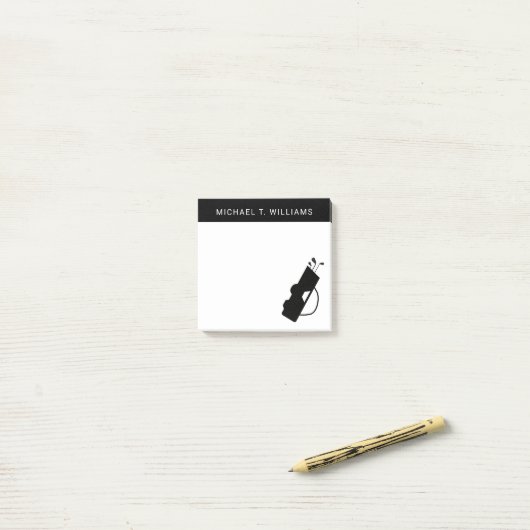 Post-it® Votre nom | Sac de golf (Sur un bureau)