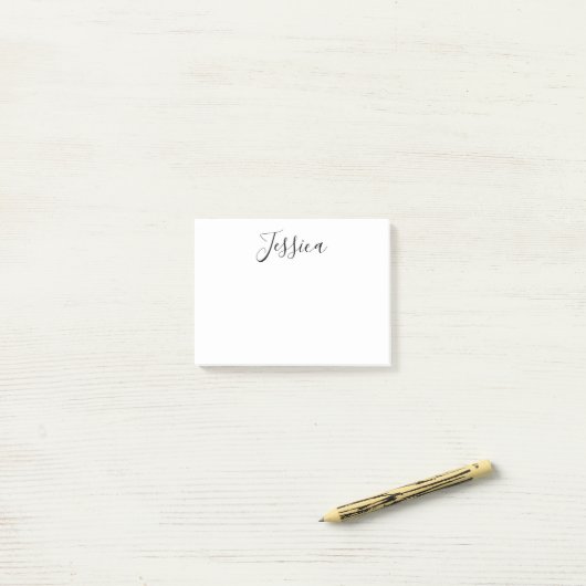 Post-it® Votre nom | Script élégant (Sur un bureau)