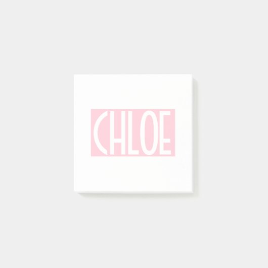 Post-it® Votre nom | Texte blanc gras sur rose clair (Devant)