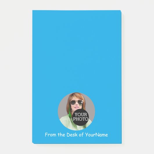 Post-it® Votre photo et message Personnaliser ce bleu facil (Devant)