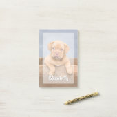 Post-it® Votre Photo Simple Moderne White Script Nom Overla (Sur un bureau)