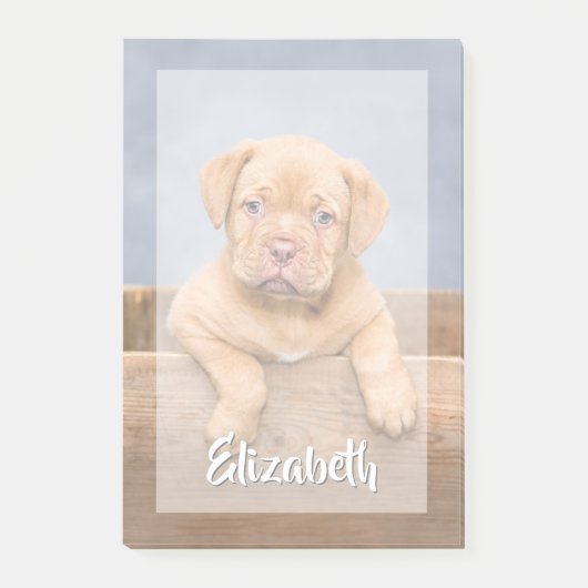 Post-it® Votre Photo Simple Moderne White Script Nom Overla (Devant)