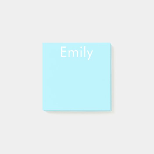 Post-it® Votre propre nom ou mot | Ciel bleu doux (Devant)