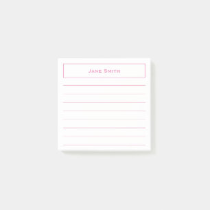 Post-it® Votre rose/blanc minimalistes d'entreprise nommés