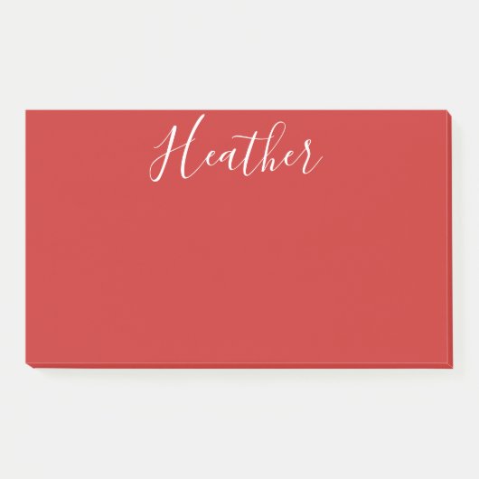 Post-it® Votre script blanc personnalisé en rouge (Devant)
