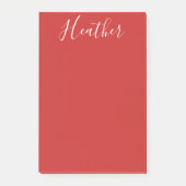 Post-it® Votre script blanc personnalisé en rouge (Devant)