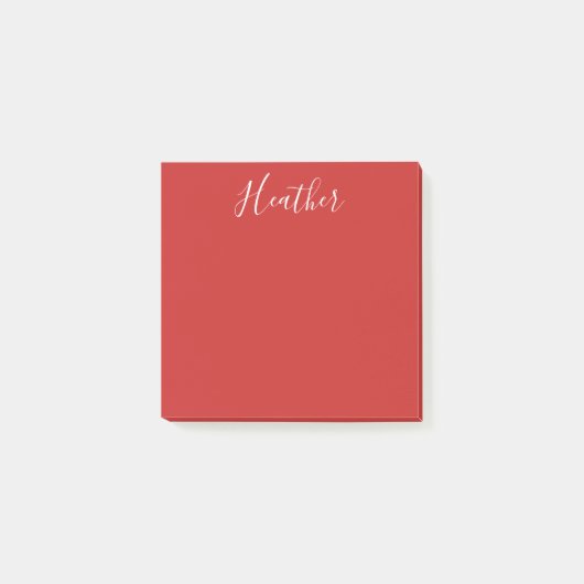 Post-it® Votre script blanc personnalisé en rouge (Devant)