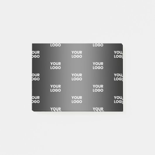 Post-it® Votre simple logo répétitif | Gradient noir et gri (Devant)