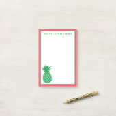 Post-it® Votre texte | Ananas tropical (Sur un bureau)