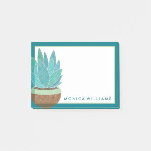 Post-it® Votre texte Cactus Succulents aquarelles