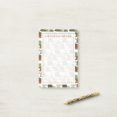 Post-it® Votre texte | Casquettes de Khaki Bowler (Sur un bureau)