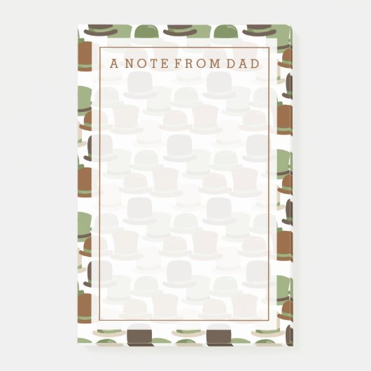 Post-it® Votre texte | Casquettes de Khaki Bowler (Devant)