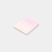 Post-it® Votre texte | Élégant Script & Soft Blush Pink Omb (Incliné)