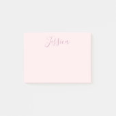 Post-it® Votre texte | Élégant Script & Soft Blush Rose (Devant)