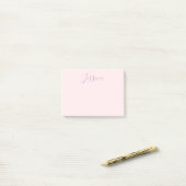 Post-it® Votre texte | Élégant Script & Soft Blush Rose (Sur un bureau)