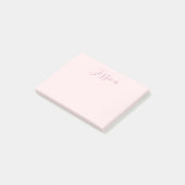 Post-it® Votre texte | Élégant Script & Soft Blush Rose (Incliné)
