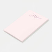 Post-it® Votre texte | Élégant Script & Soft Blush Rose (Incliné)
