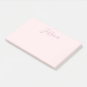 Post-it® Votre texte | Élégant Script & Soft Blush Rose (Incliné)