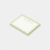 Post-it® Votre texte | Joli En vichy de menthe verte (Incliné)