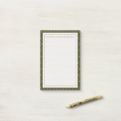 Post-it® Votre texte | Kaki Herringbone (Sur un bureau)