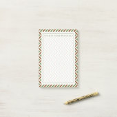 Post-it® Votre texte | Khaki Chevron (Sur un bureau)