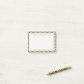 Post-it® Votre texte | Khaki Chevron (Sur un bureau)