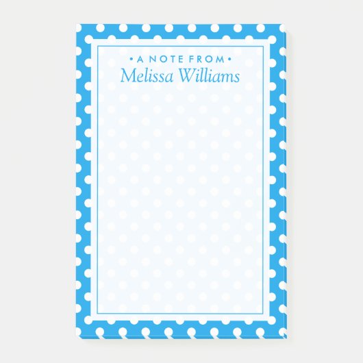 Post-it® Votre texte | Motif de point de polka (Devant)